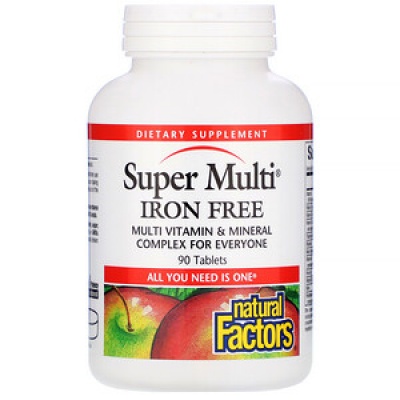  Natural Factors Super Multi Iron Free  90 