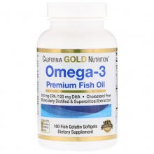Антиоксидант California Gold Nutrition Omega-3 Premium Fish Oil 100 капсул