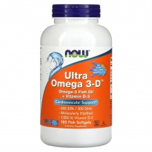  NOW Ultra Omega 3D 600 EPA 300 DHA  180 
